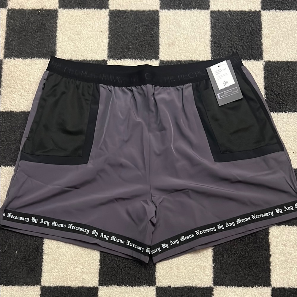 Raw Gear Gray and Black Athletic Shorts